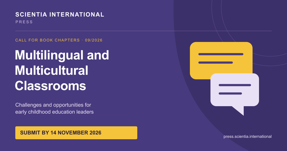 Inscrição para capítulos de livros: Salas de aula multilíngues e multiculturales. Envie para a Scientia International Press até 14 de novembro de 2026.